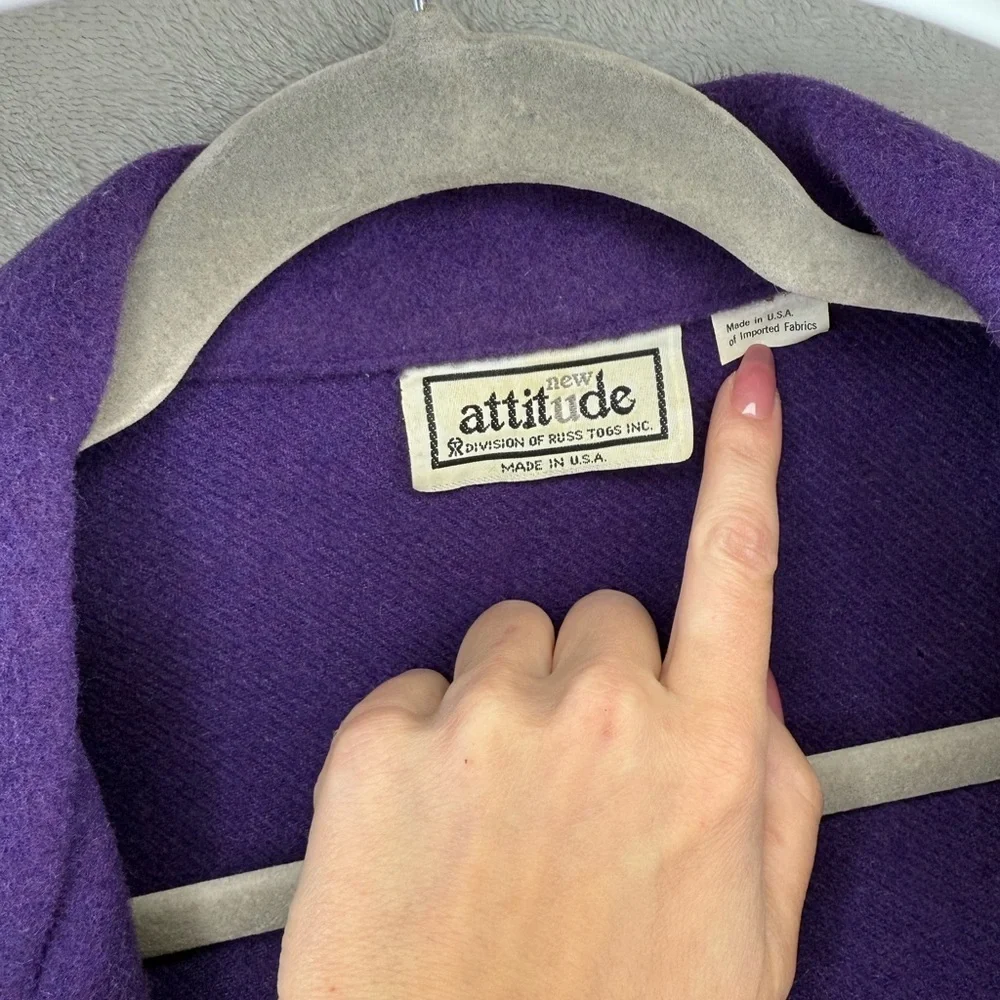 Vintage Purple Wool Coat - Picture 3 of 6